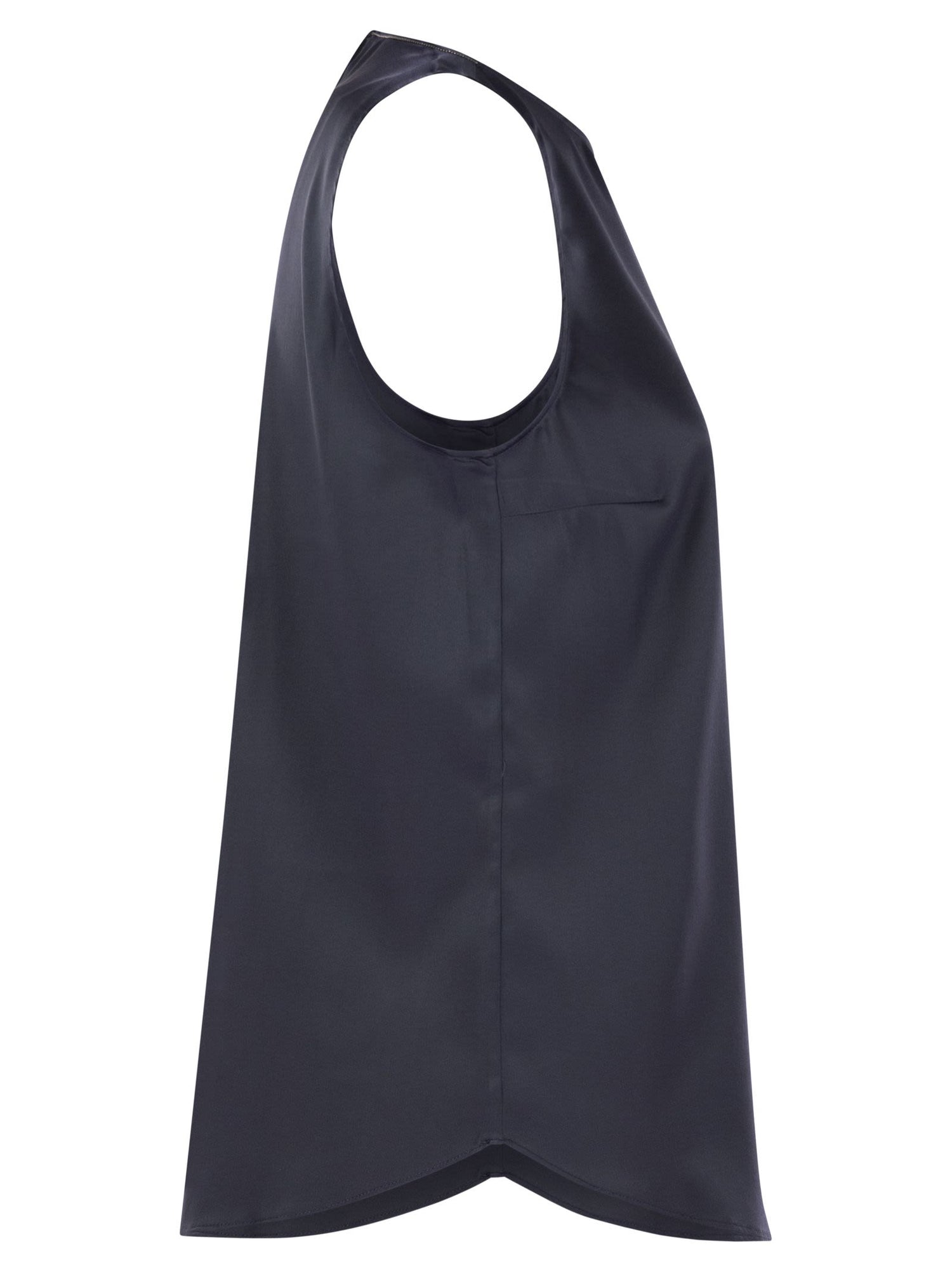 Brunello Cucinelli Women Stretch Silk Satin Top With Jewellery by Luosophy