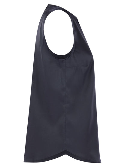 Brunello Cucinelli Women Stretch Silk Satin Top With Jewellery by Luosophy