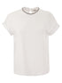 Brunello Cucinelli Women Stretch Cotton Jersey T-Shirt With Precious Faux-Layering by Luosophy