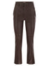 Brunello Cucinelli Women Stretch Nappa Leather Square Cigarette Trousers With Jewellery by Luosophy