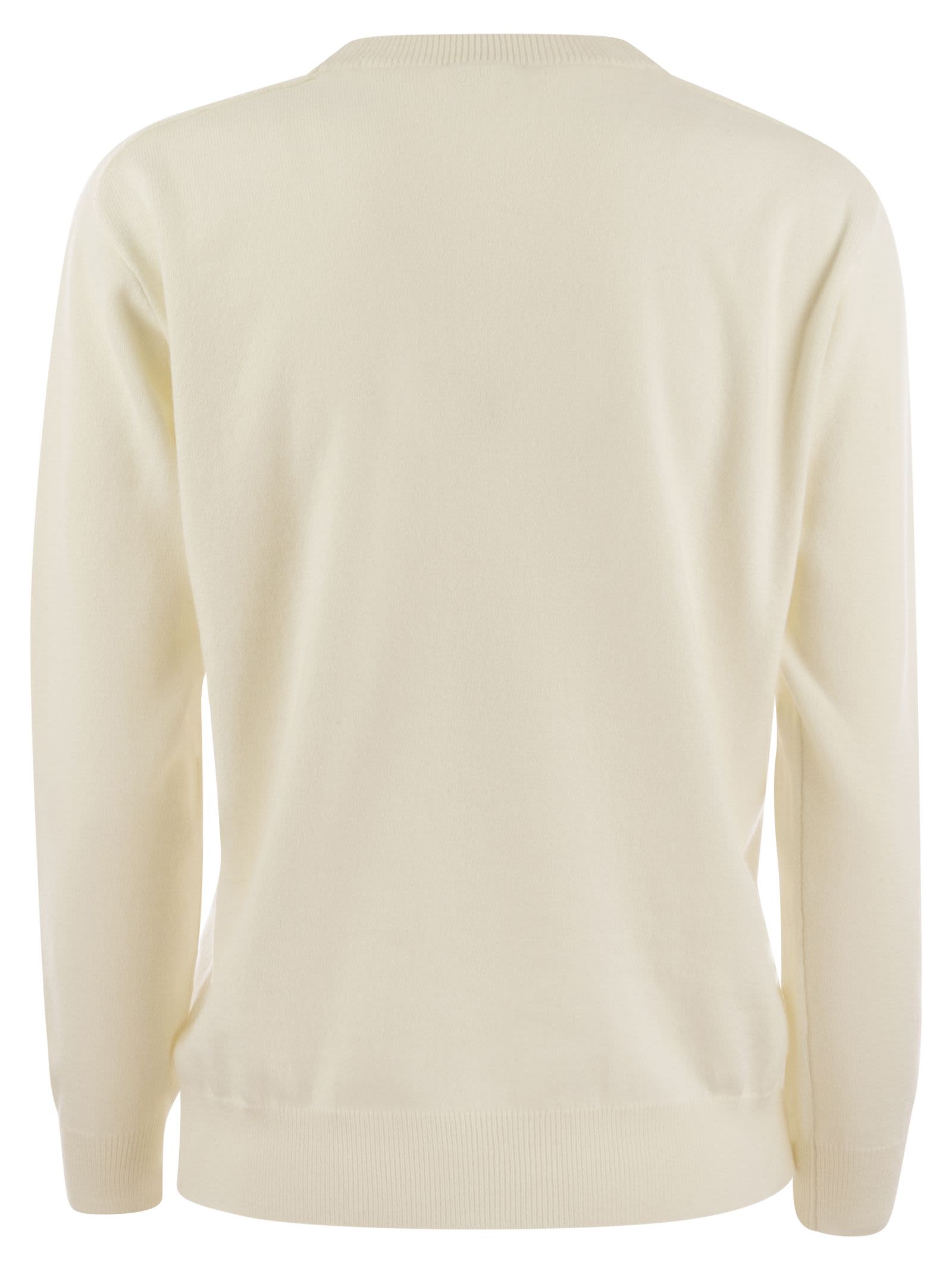 Brunello Cucinelli Women Cashmere Sweater With Neck Jewel by Luosophy