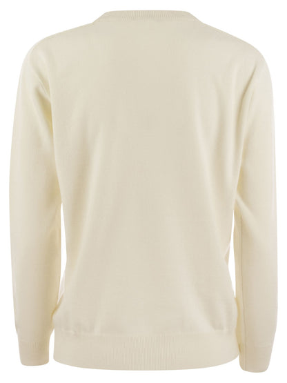 Brunello Cucinelli Women Cashmere Sweater With Neck Jewel by Luosophy
