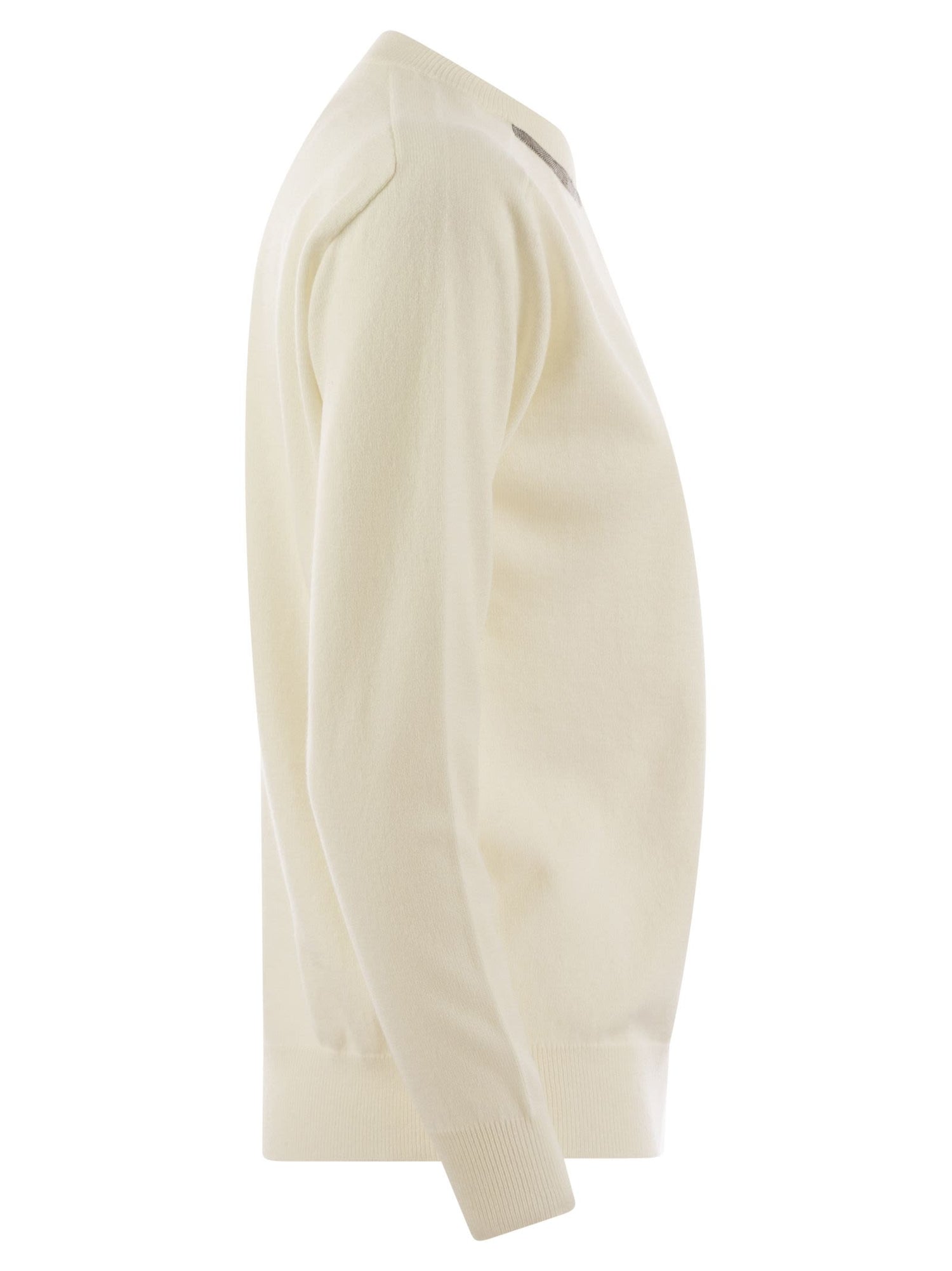 Brunello Cucinelli Women Cashmere Sweater With Neck Jewel by Luosophy