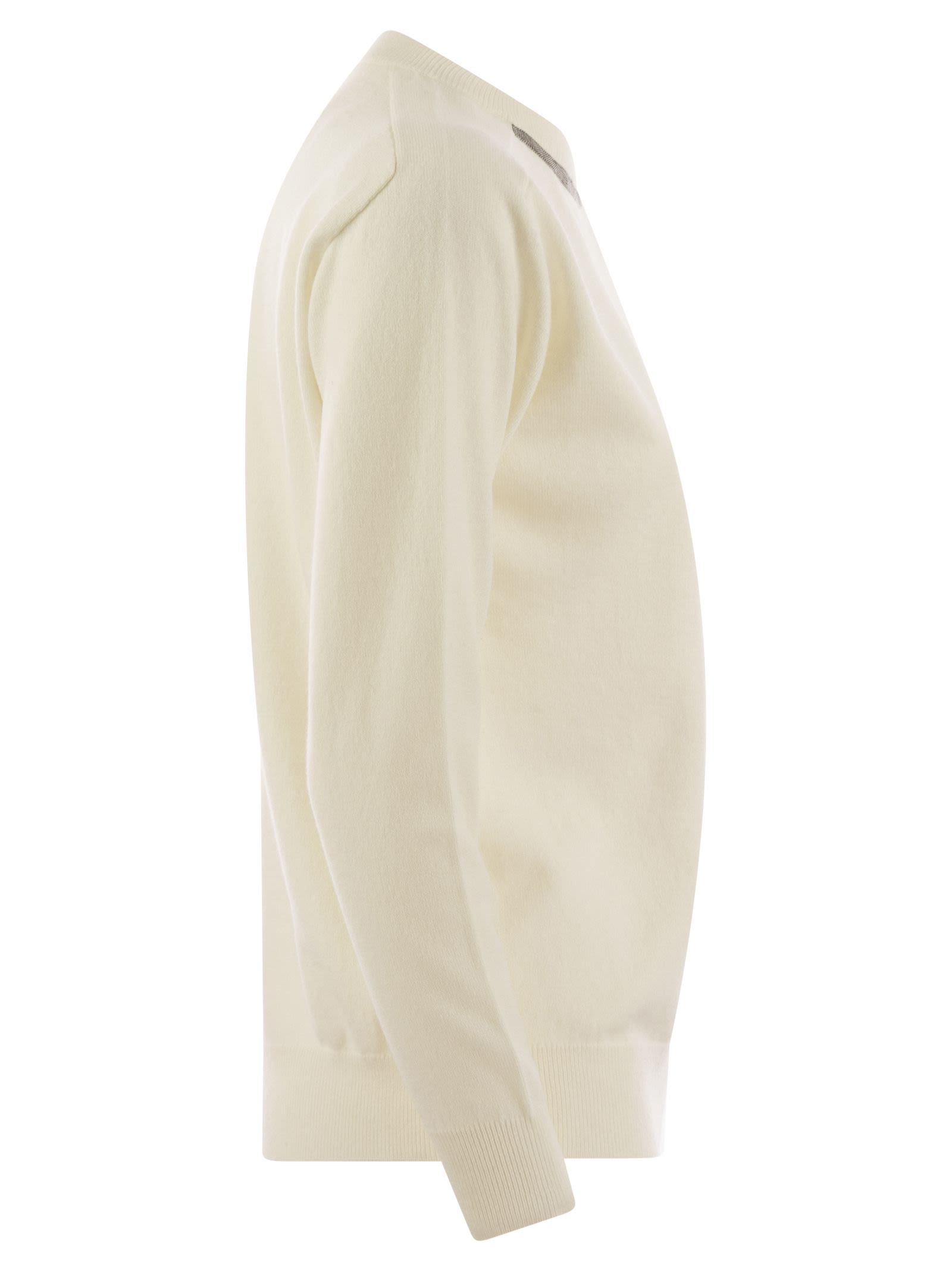 Brunello Cucinelli Women Cashmere Sweater With Neck Jewel by Luosophy
