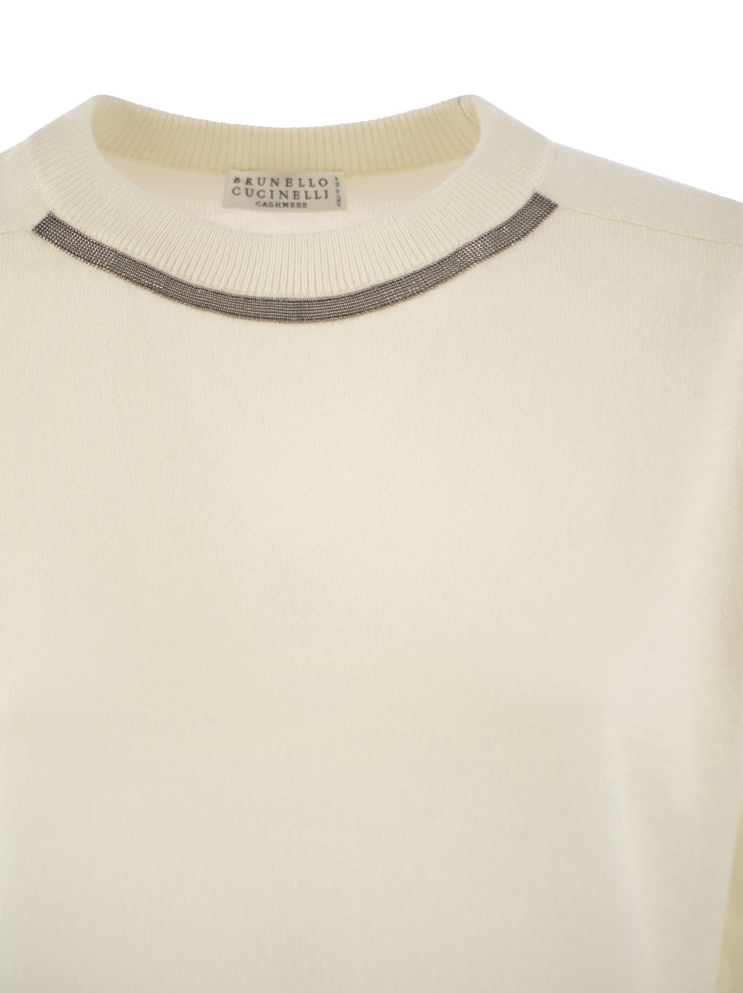 Brunello Cucinelli Women Cashmere Sweater With Neck Jewel by Luosophy