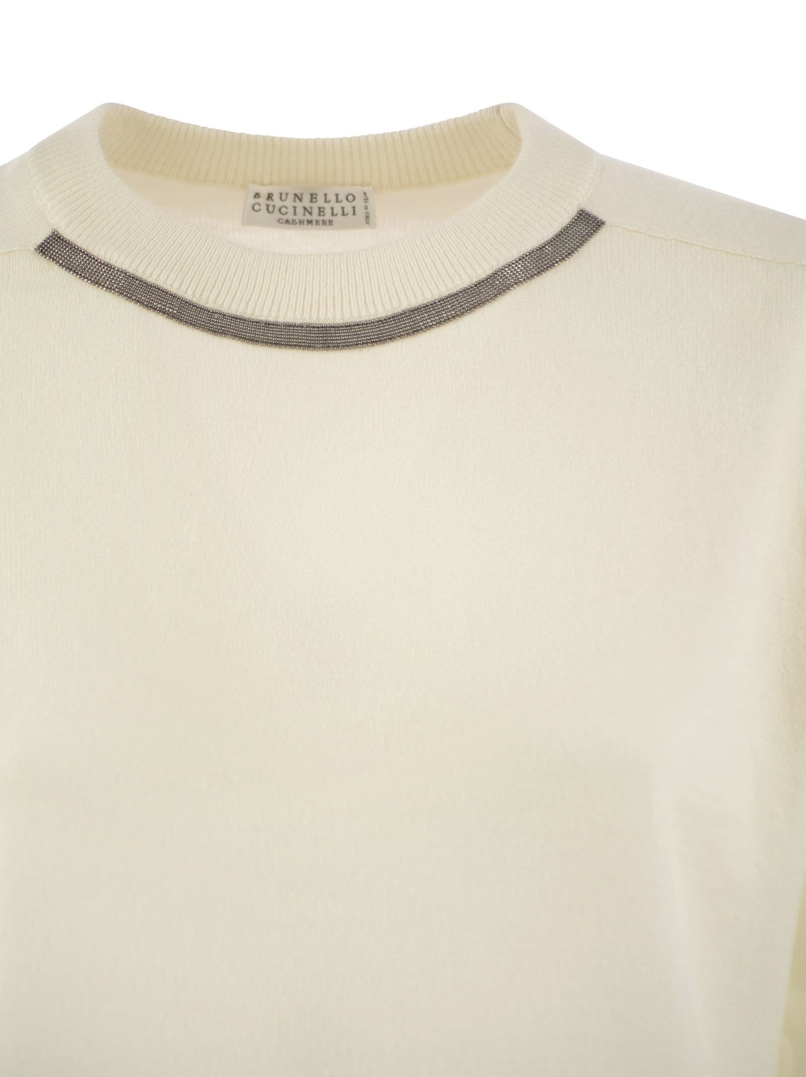 Brunello Cucinelli Women Cashmere Sweater With Neck Jewel by Luosophy