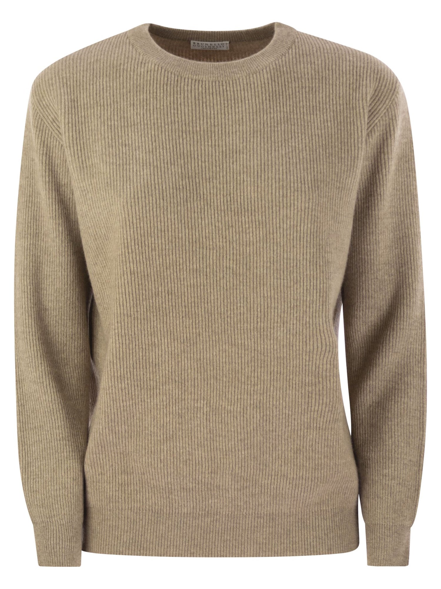 Brunello Cucinelli Women English Rib Cashmere Sweater With Monile by Luosophy