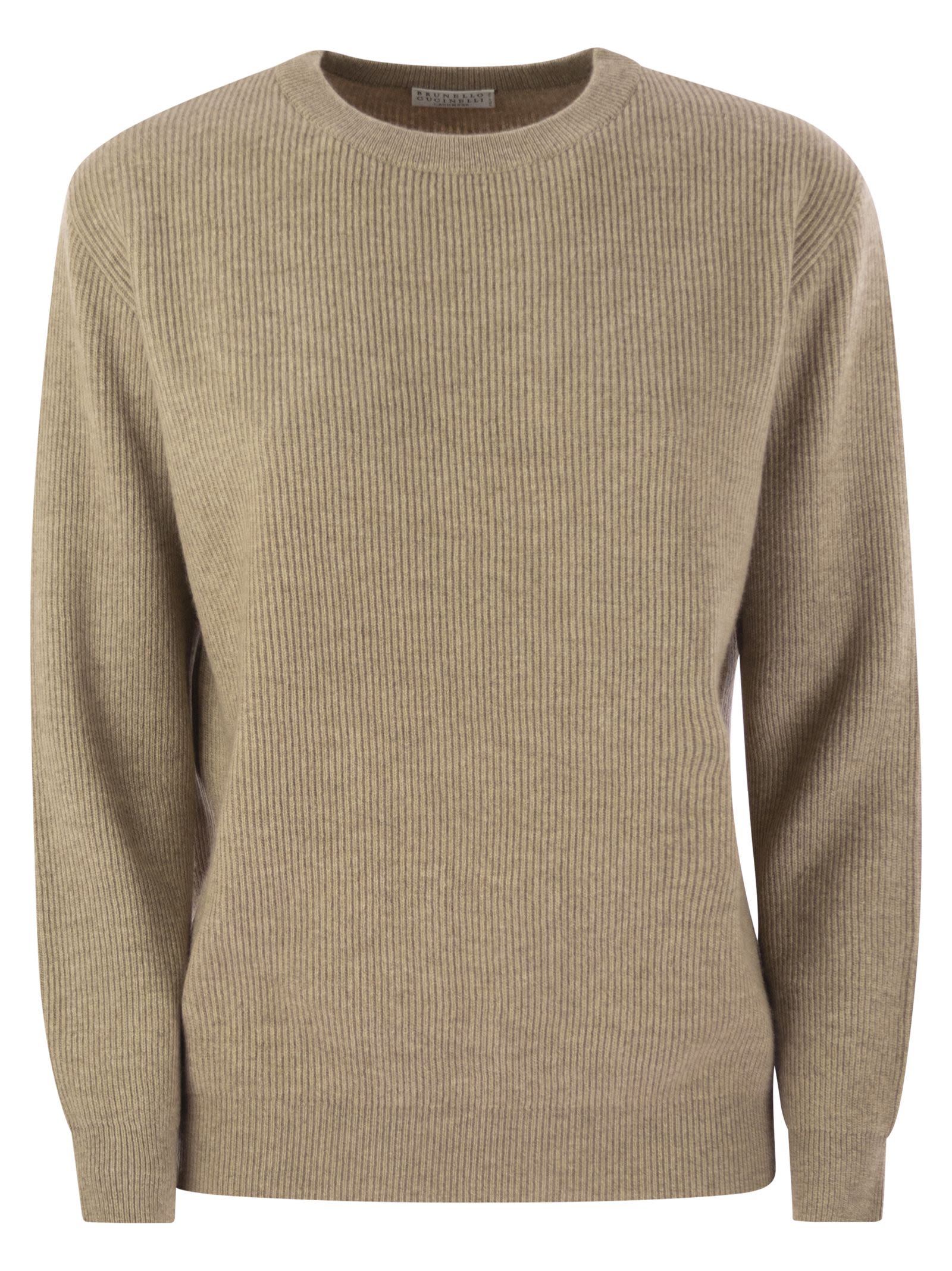 Brunello Cucinelli Women English Rib Cashmere Sweater With Monile by Luosophy