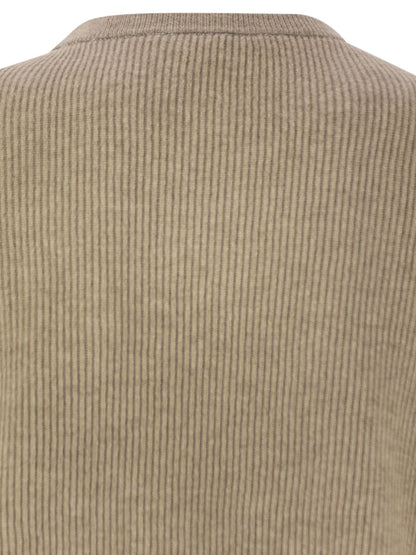 Brunello Cucinelli Women English Rib Cashmere Sweater With Monile by Luosophy