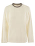 Brunello Cucinelli Women Ribbed Cashmere Sweater With Necklace by Luosophy