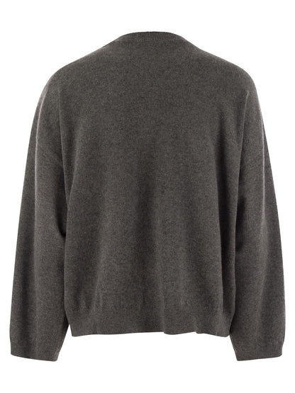 Brunello Cucinelli Women Cashmere Sweater With Breast Pocket And Necklace by Luosophy