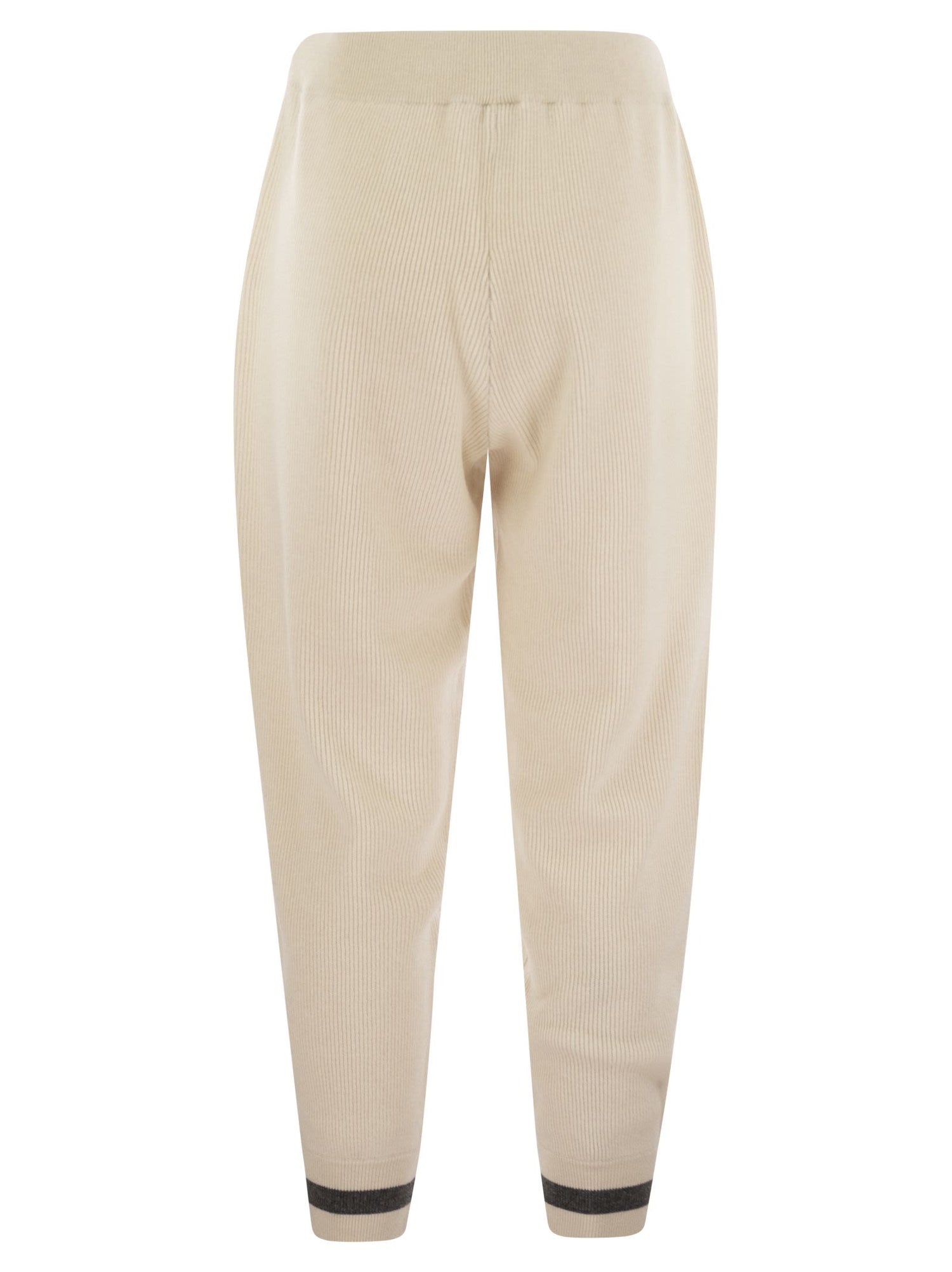 Brunello Cucinelli Women English Rib Cashmere Knit Trousers by Luosophy