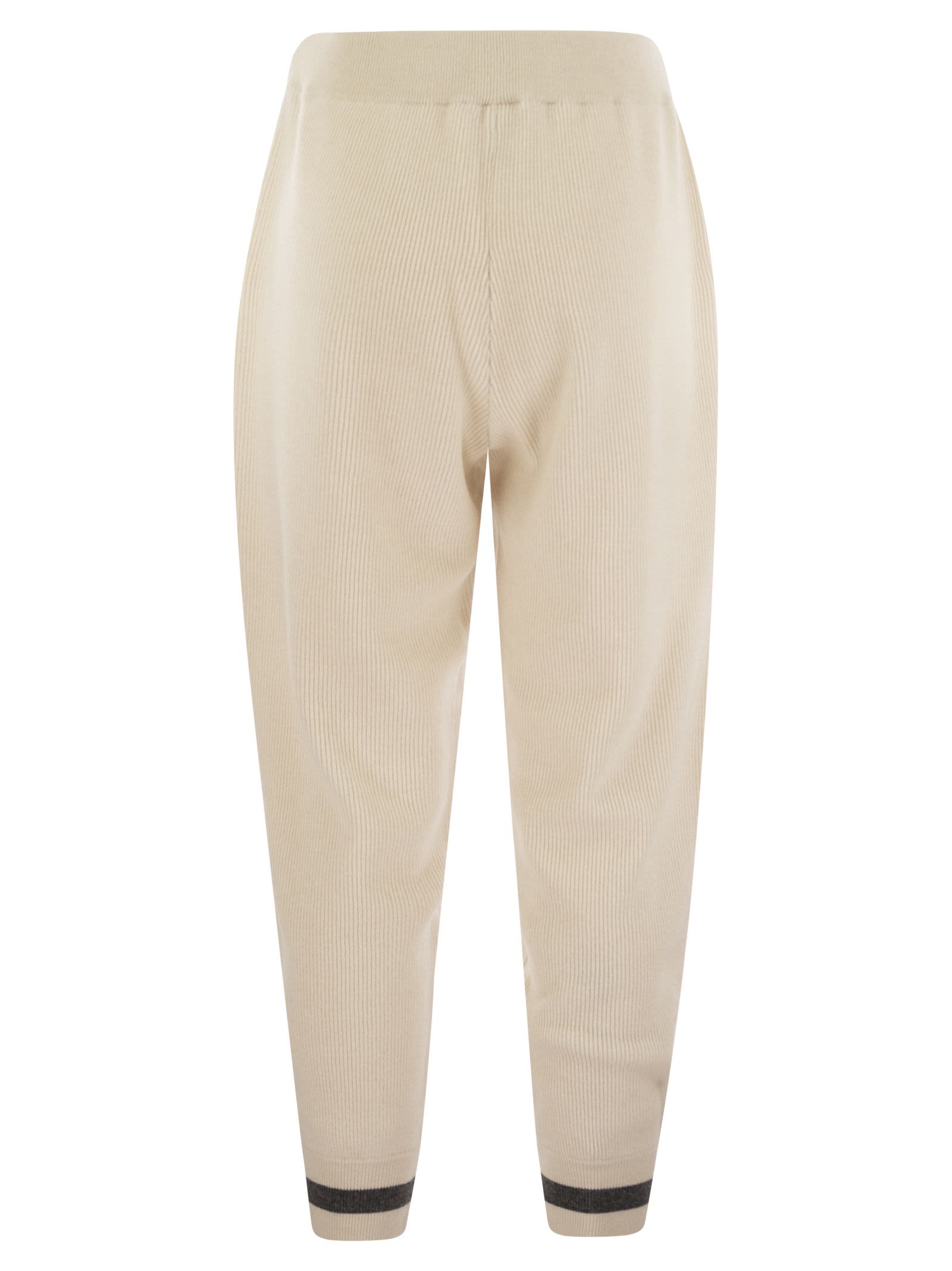 Brunello Cucinelli Women English Rib Cashmere Knit Trousers by Luosophy