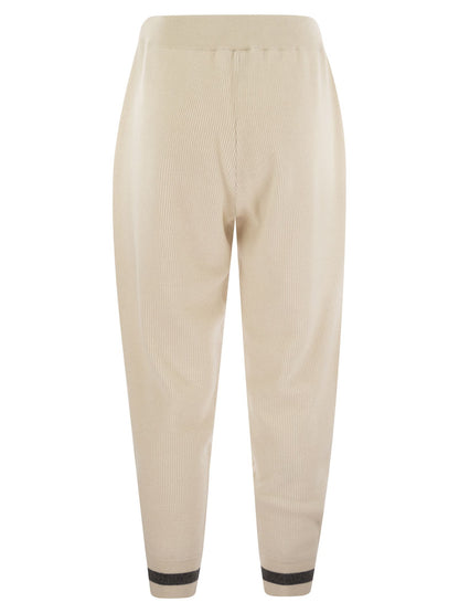 Brunello Cucinelli Women English Rib Cashmere Knit Trousers by Luosophy