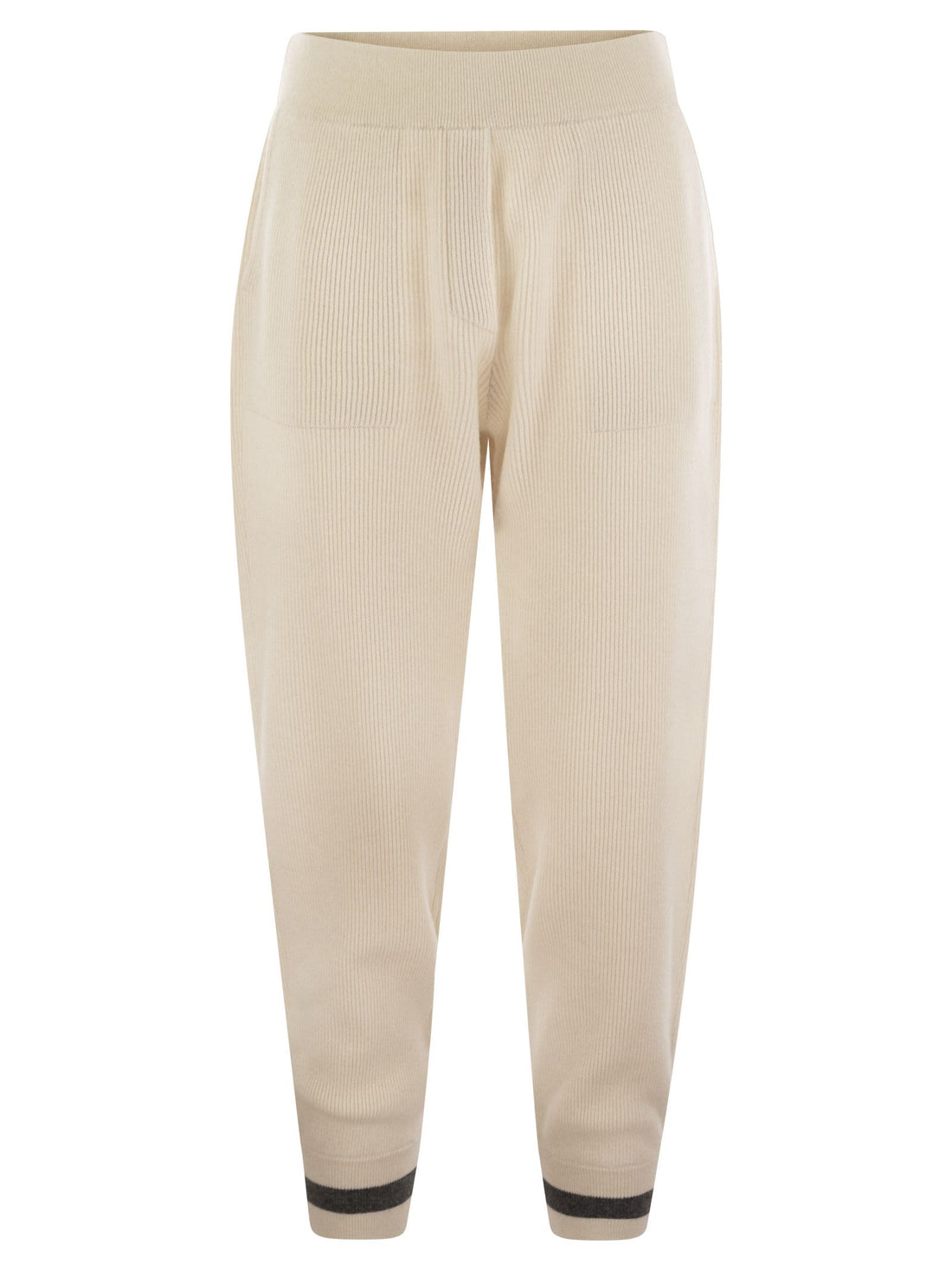 Brunello Cucinelli Women English Rib Cashmere Knit Trousers by Luosophy