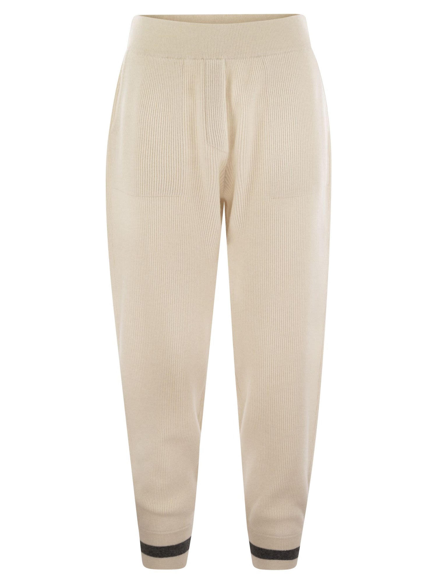 Brunello Cucinelli Women English Rib Cashmere Knit Trousers by Luosophy