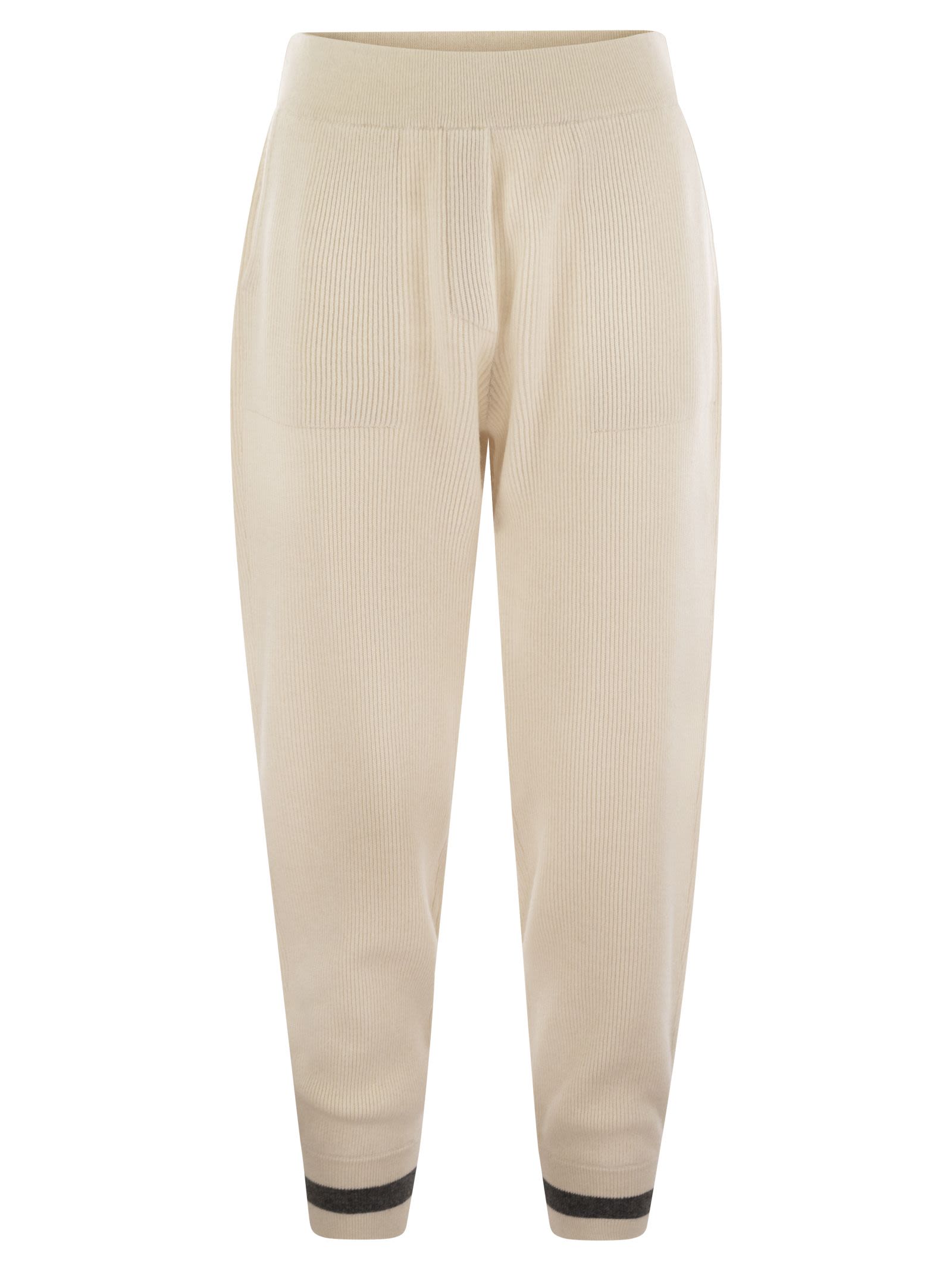 Brunello Cucinelli Women English Rib Cashmere Knit Trousers by Luosophy
