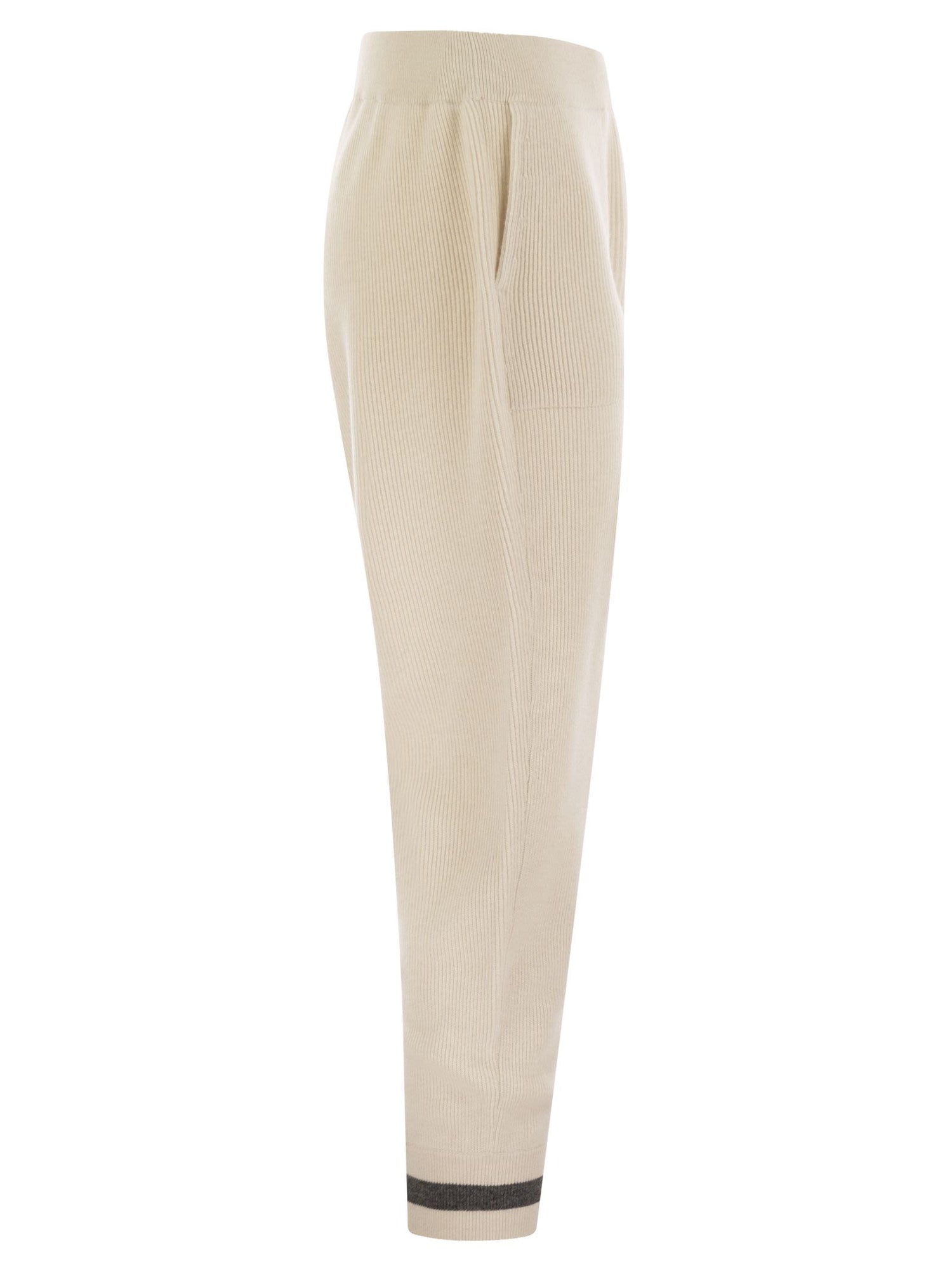 Brunello Cucinelli Women English Rib Cashmere Knit Trousers by Luosophy