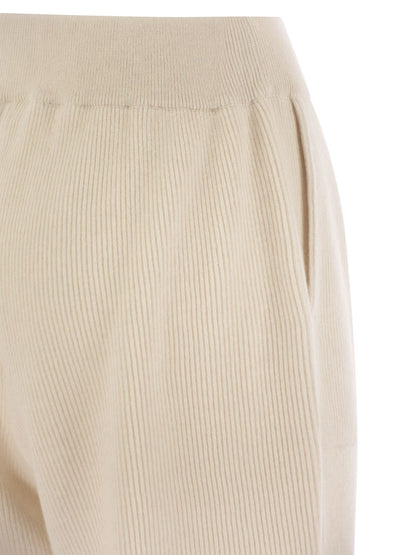 Brunello Cucinelli Women English Rib Cashmere Knit Trousers by Luosophy