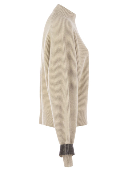 Brunello Cucinelli Women Cashmere Sweater With Shiny Detail by Luosophy