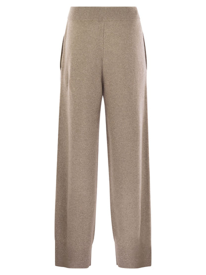 Brunello Cucinelli Women English Rib Cashmere And Viscose Knit Trousers by Luosophy