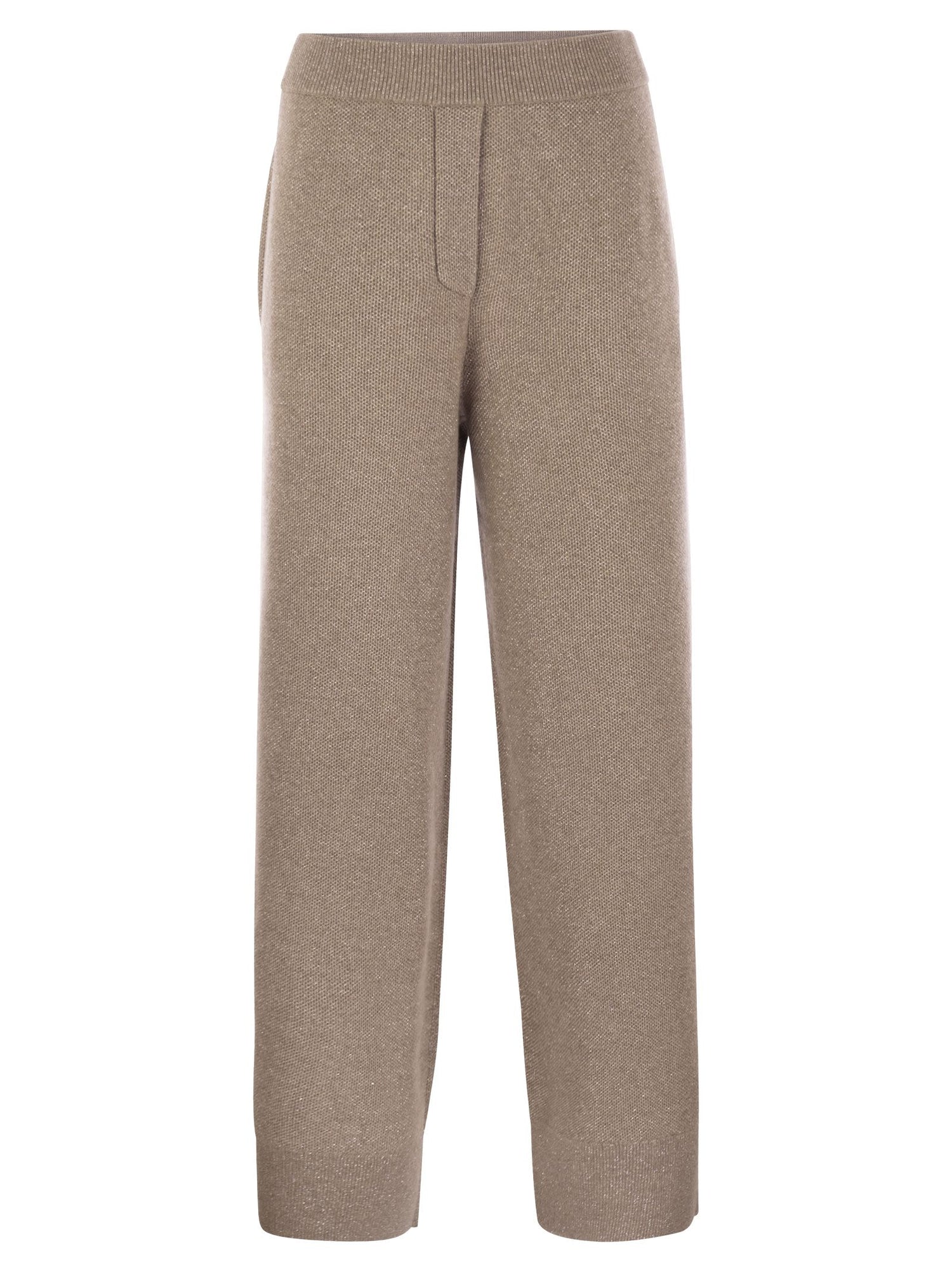 Brunello Cucinelli Women English Rib Cashmere And Viscose Knit Trousers by Luosophy