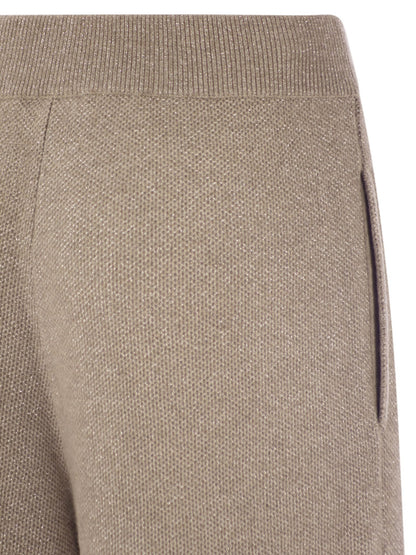 Brunello Cucinelli Women English Rib Cashmere And Viscose Knit Trousers by Luosophy