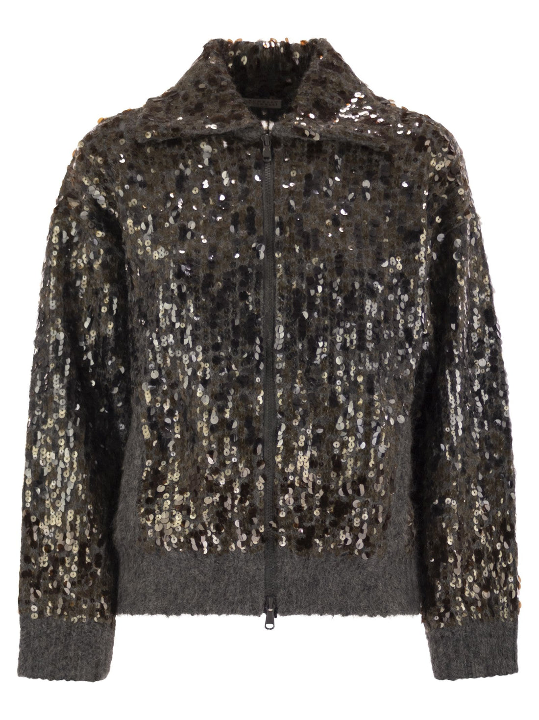Brunello Cucinelli Women Dazzling Dégradé Embroidery Mohair And Wool Cardigan - DestGlow