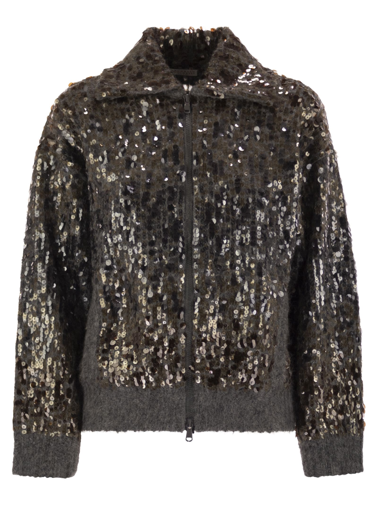Brunello Cucinelli Women Dazzling Dégradé Embroidery Mohair And Wool Cardigan - DestGlow
