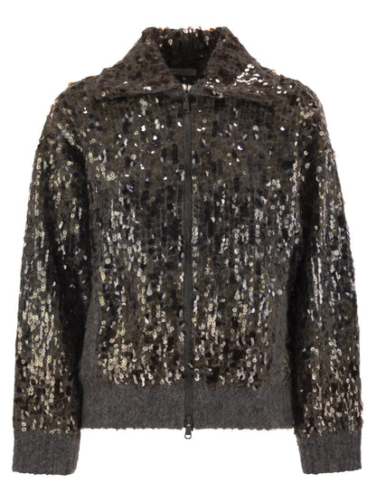 Brunello Cucinelli Women Dazzling Dégradé Embroidery Mohair And Wool Cardigan - DestGlow