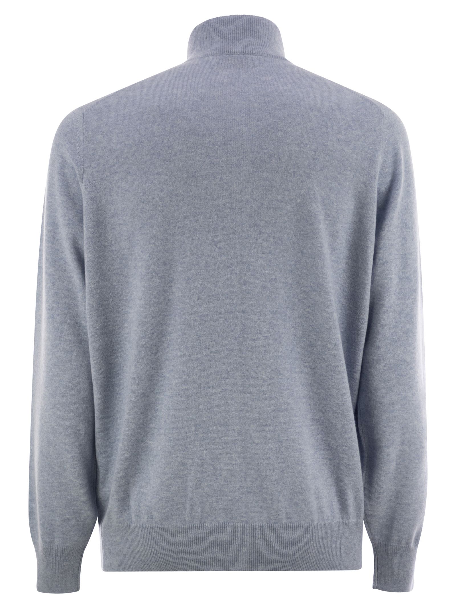 Brunello Cucinelli Men High-Necked Cashmere Cardigan With Zip by Luosophy