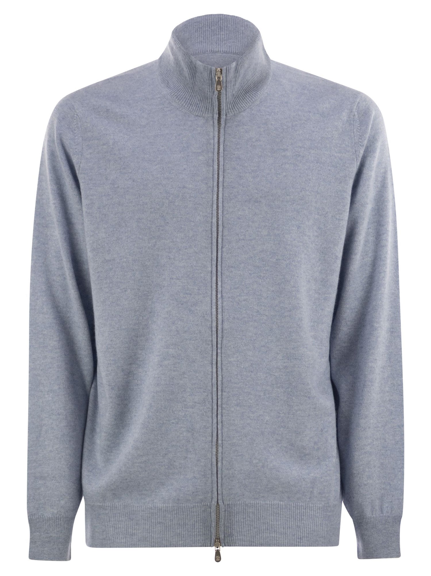 Brunello Cucinelli Men High-Necked Cashmere Cardigan With Zip by Luosophy