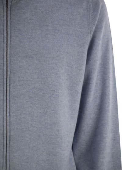 Brunello Cucinelli Men High-Necked Cashmere Cardigan With Zip by Luosophy