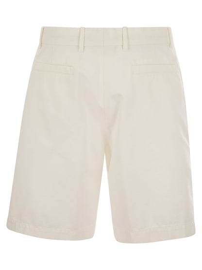 Brunello Cucinelli Men Cotton Gabardine Bermuda Shorts by Luosophy