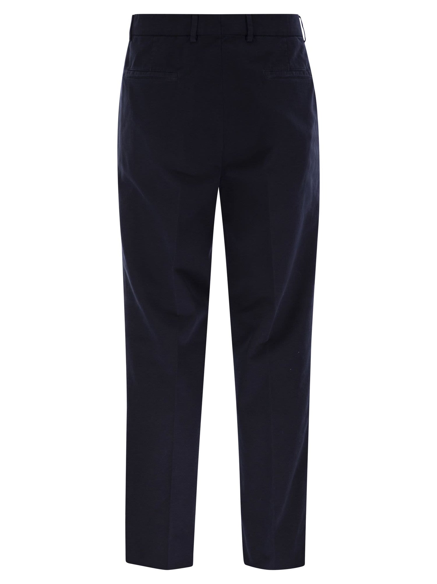 Brunello Cucinelli Men Leisure Fit Trousers In Garment-Dyed Cotton Velvet With Darts by Luosophy