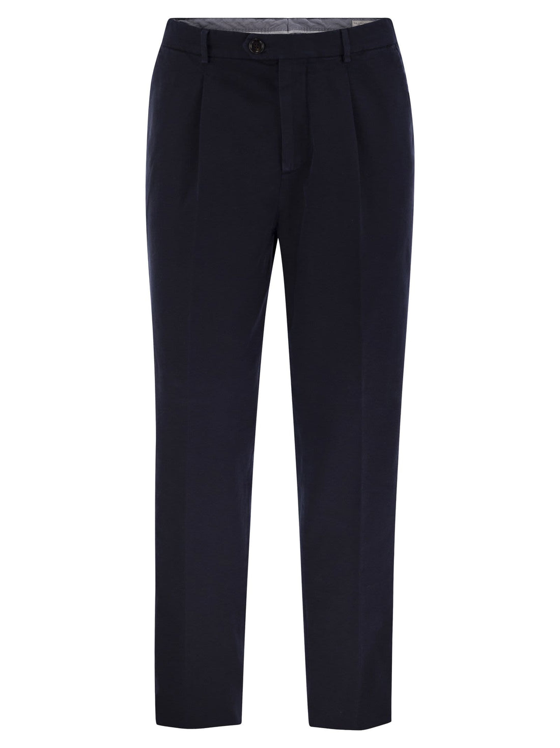Brunello Cucinelli Men Leisure Fit Trousers In Garment-Dyed Cotton Velvet With Darts by Luosophy