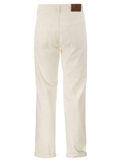 Brunello Cucinelli Men Five-Pocket Traditional Fit Trousers In Light Comfort-Dyed Denim by Luosophy