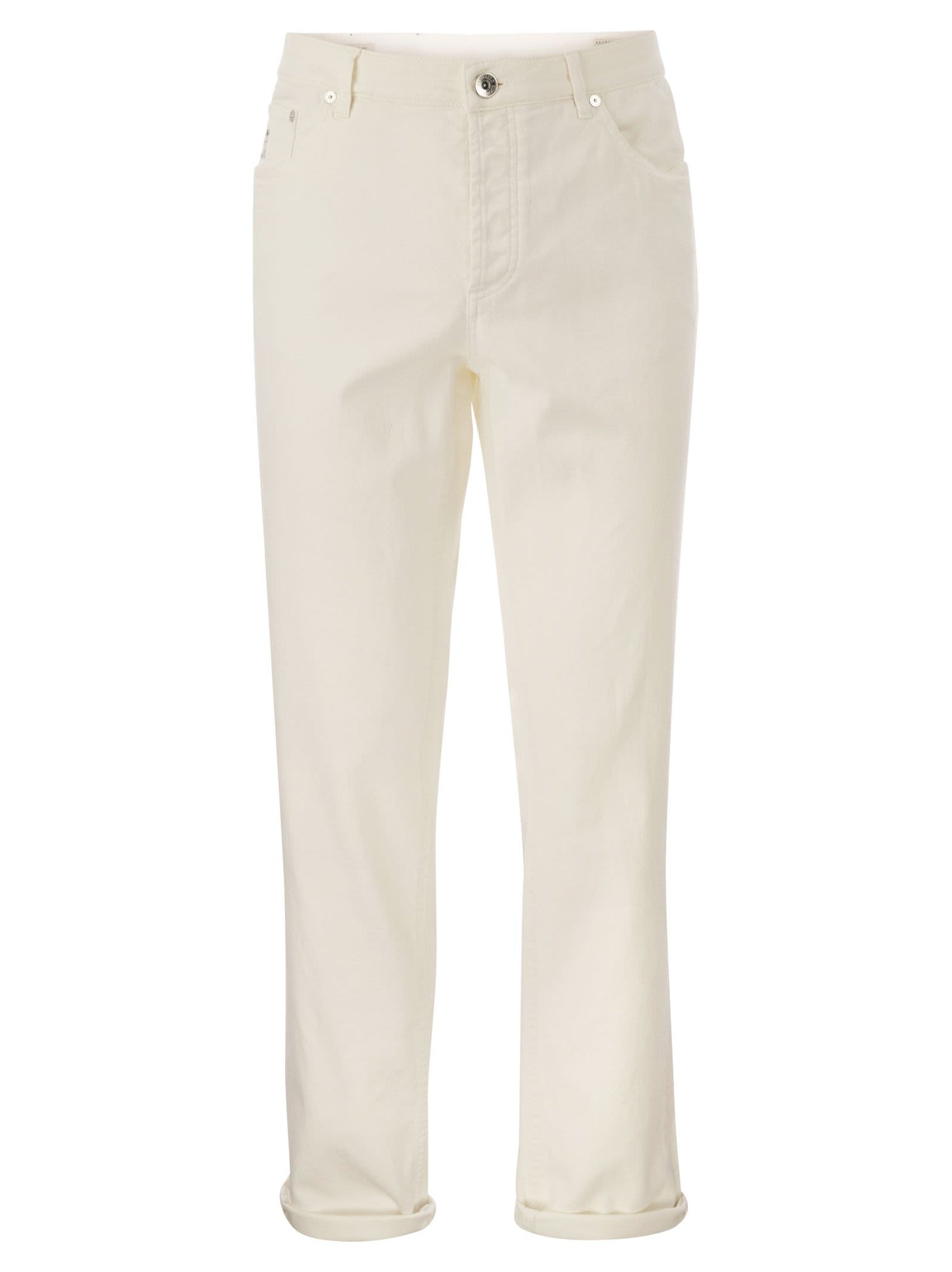 Brunello Cucinelli Men Five-Pocket Traditional Fit Trousers In Light Comfort-Dyed Denim by Luosophy