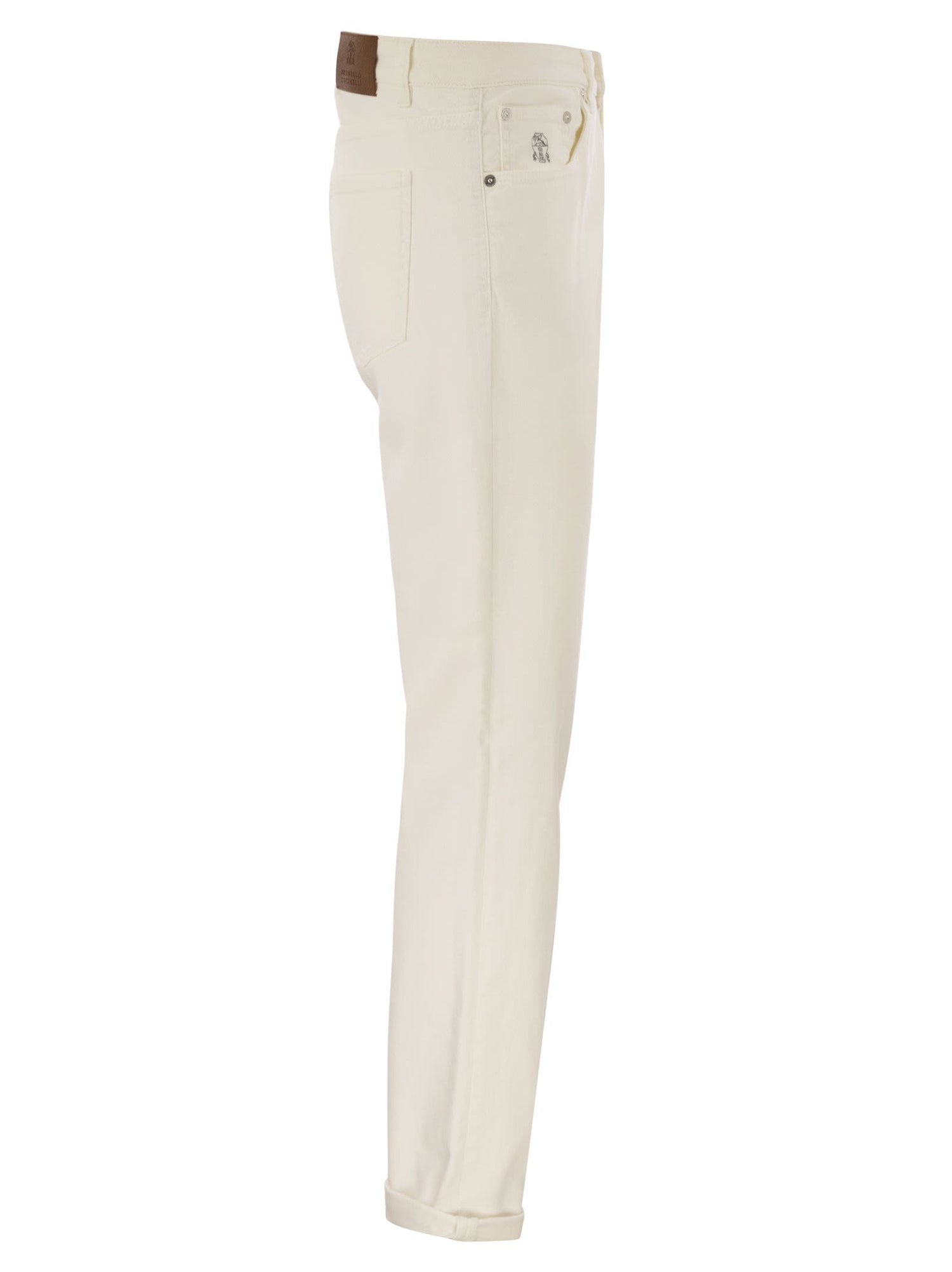 Brunello Cucinelli Men Five-Pocket Traditional Fit Trousers In Light Comfort-Dyed Denim by Luosophy