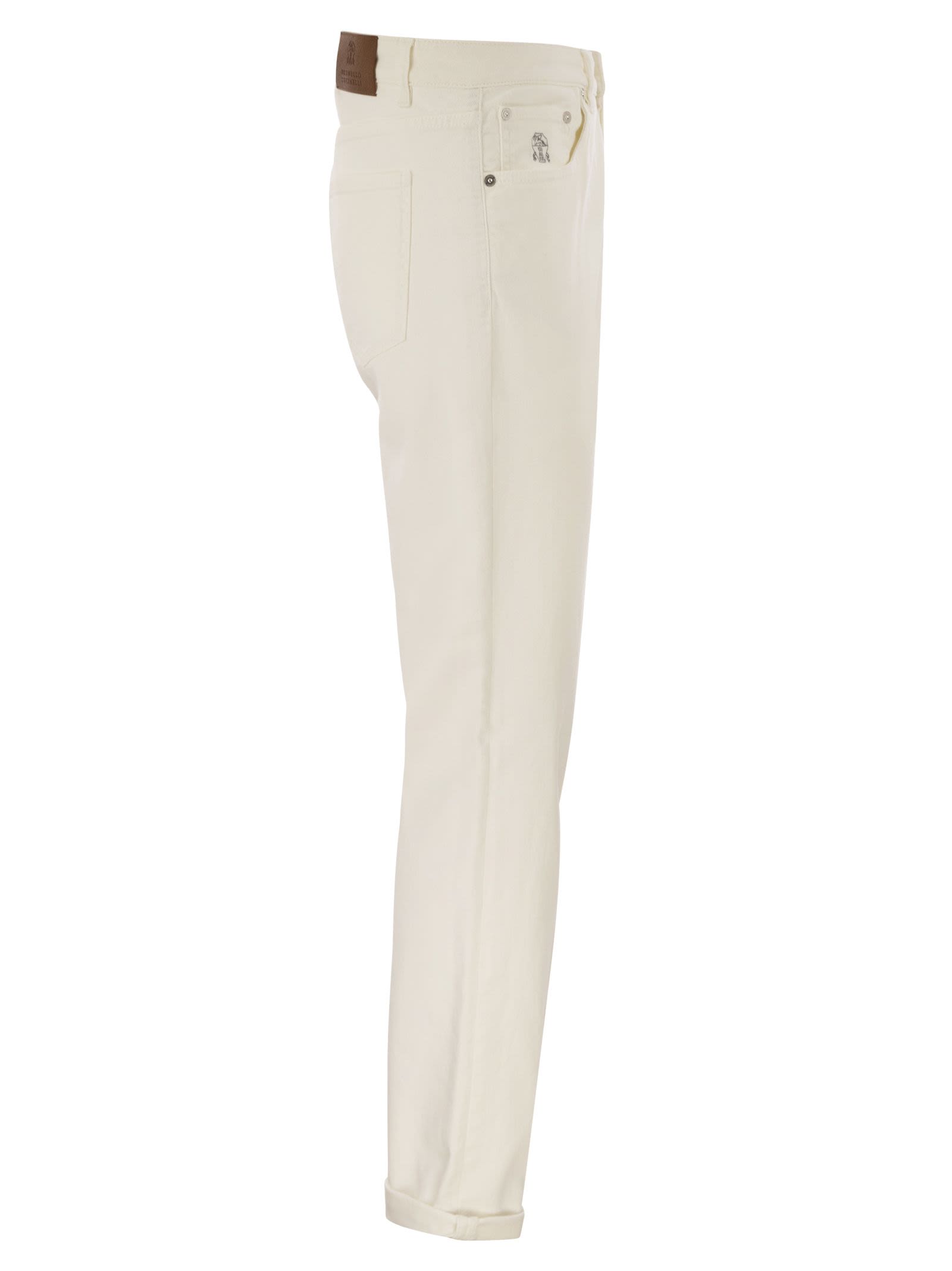 Brunello Cucinelli Men Five-Pocket Traditional Fit Trousers In Light Comfort-Dyed Denim by Luosophy