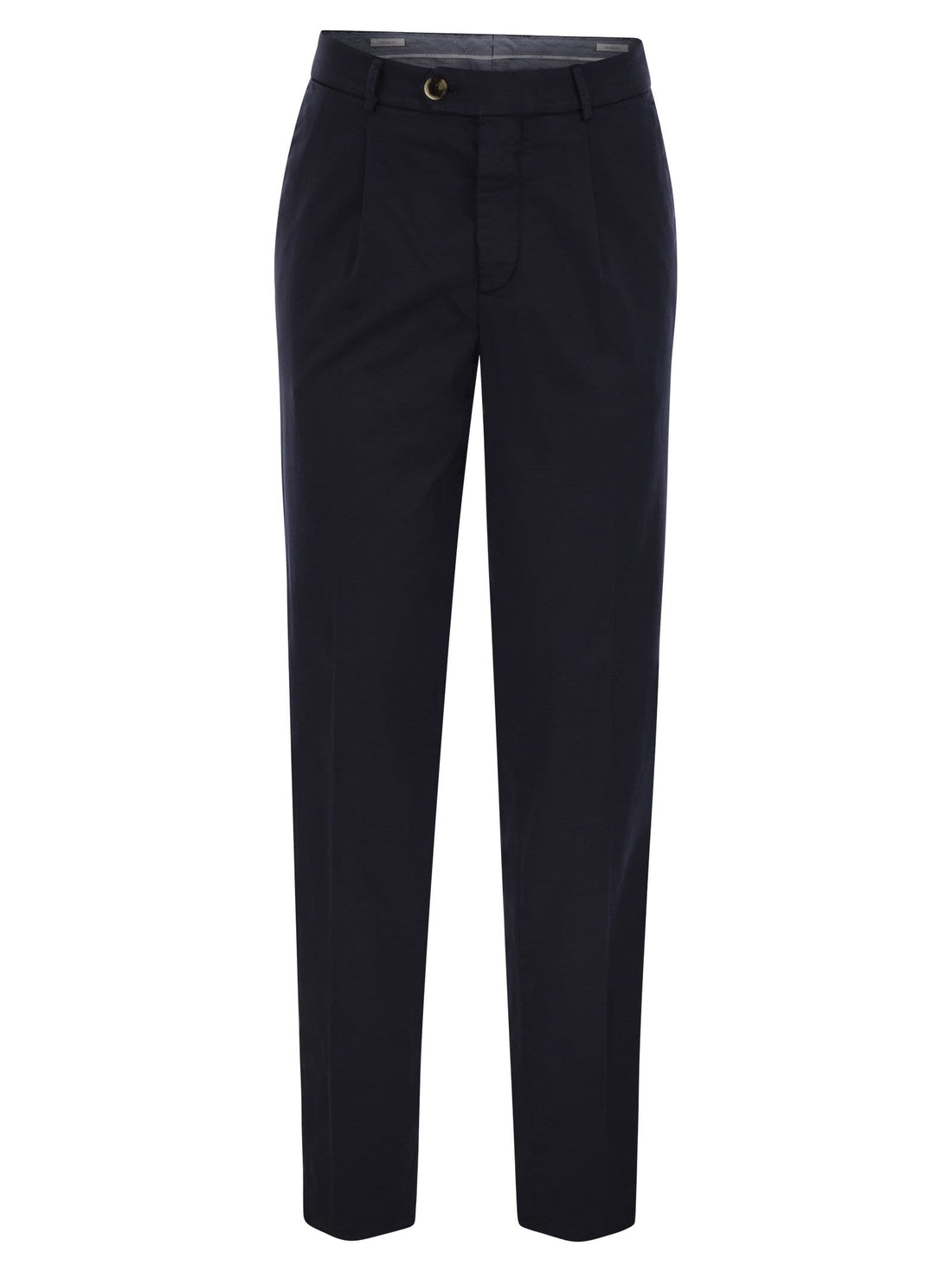 Brunello Cucinelli Men Garment-Dyed Leisure Fit Trousers In American Pima Comfort Cotton With Pleats by Luosophy