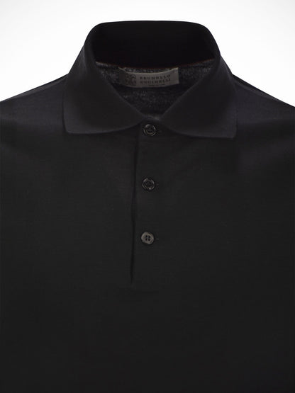 Brunello Cucinelli Men Lightweight Cotton Knit Polo Shirt by Luosophy