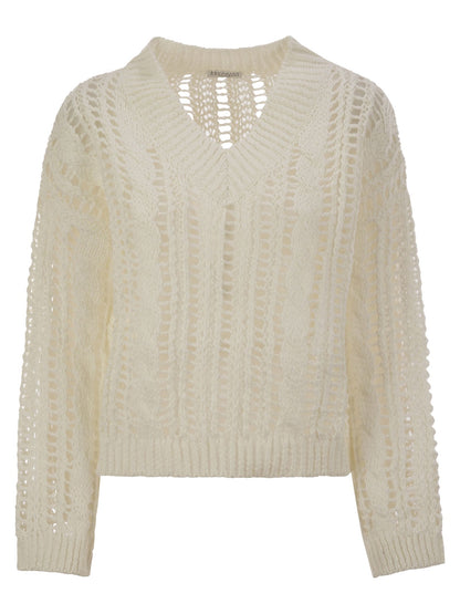 Brunello Cucinelli Women Cable &amp; Mesh Jute And Cotton Jersey by Luosophy