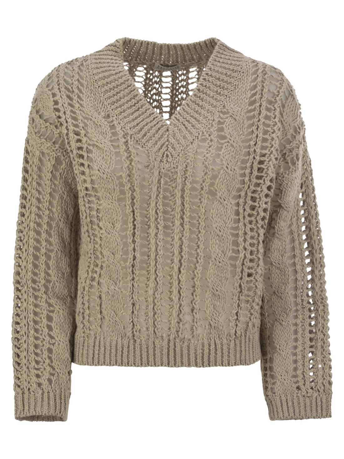 Brunello Cucinelli Women Cable &amp; Mesh Jute And Cotton Jersey  DestGlow