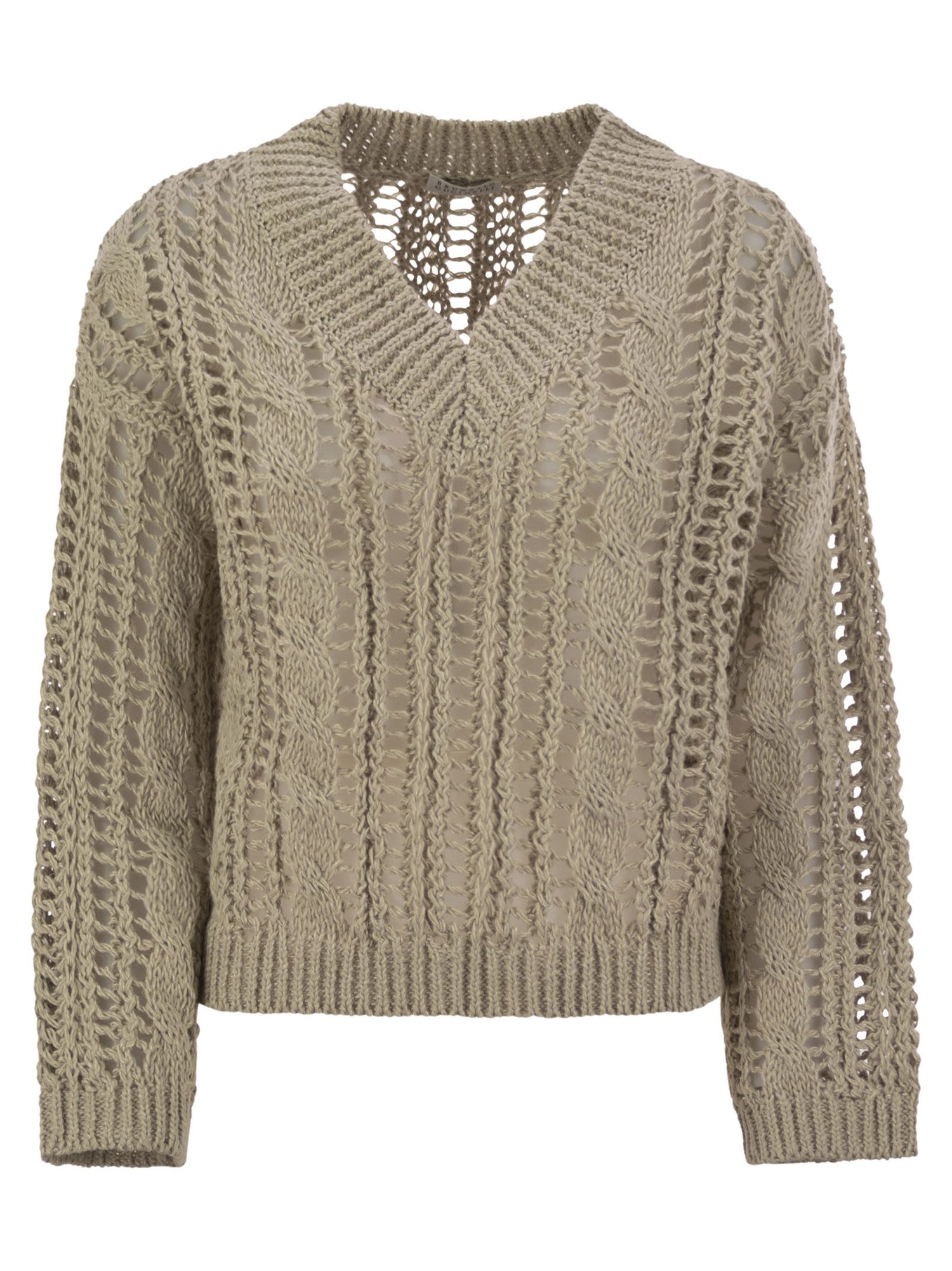 Brunello Cucinelli Women Cable &amp; Mesh Jute And Cotton Jersey