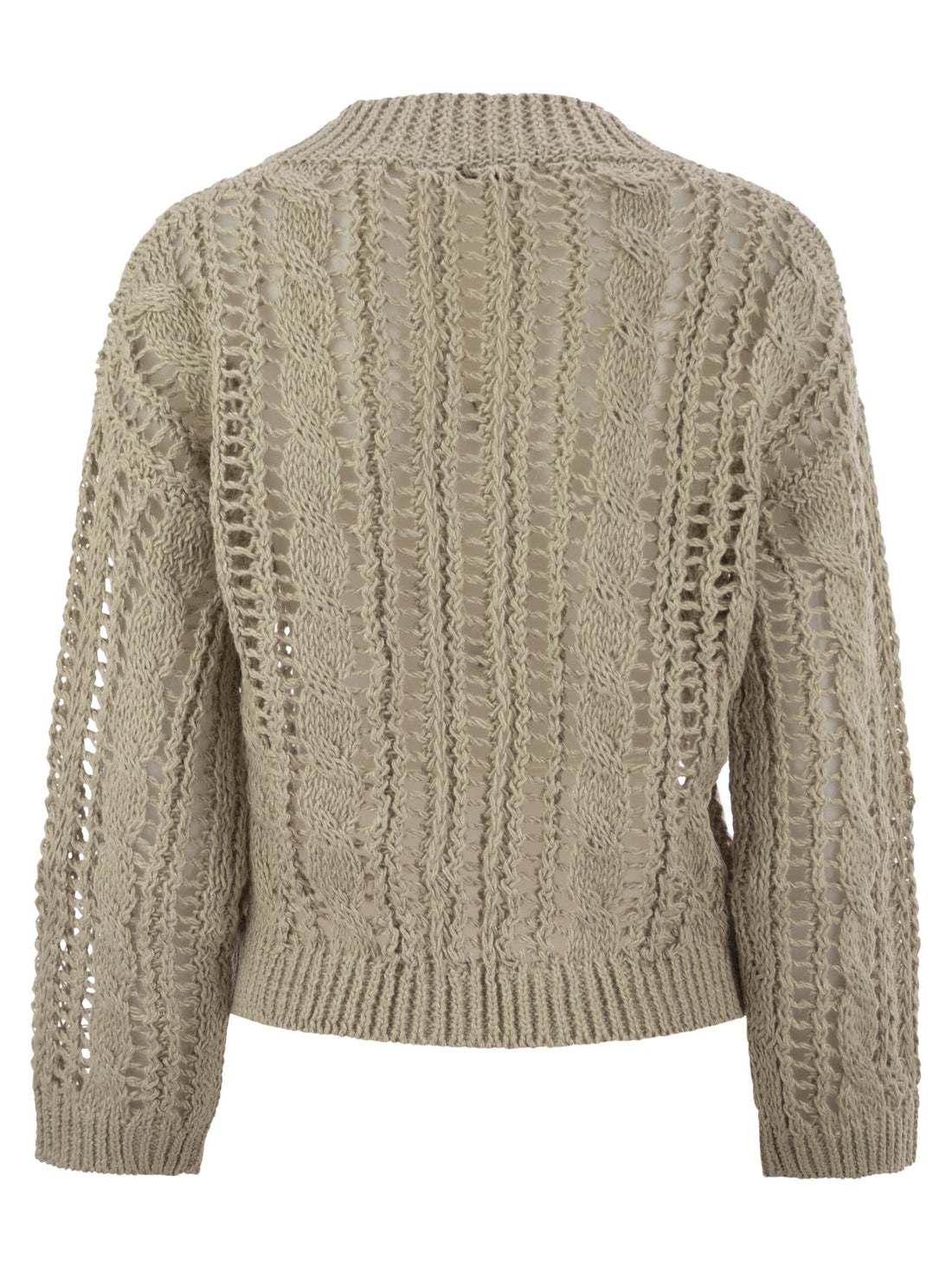 Brunello Cucinelli Women Cable &amp; Mesh Jute And Cotton Jersey  DestGlow