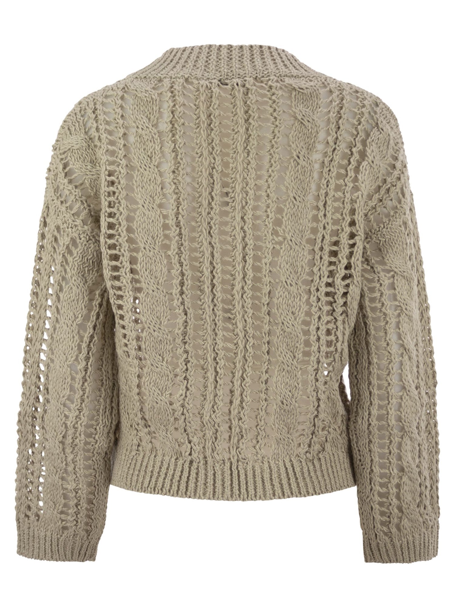 Brunello Cucinelli Women Cable &amp; Mesh Jute And Cotton Jersey