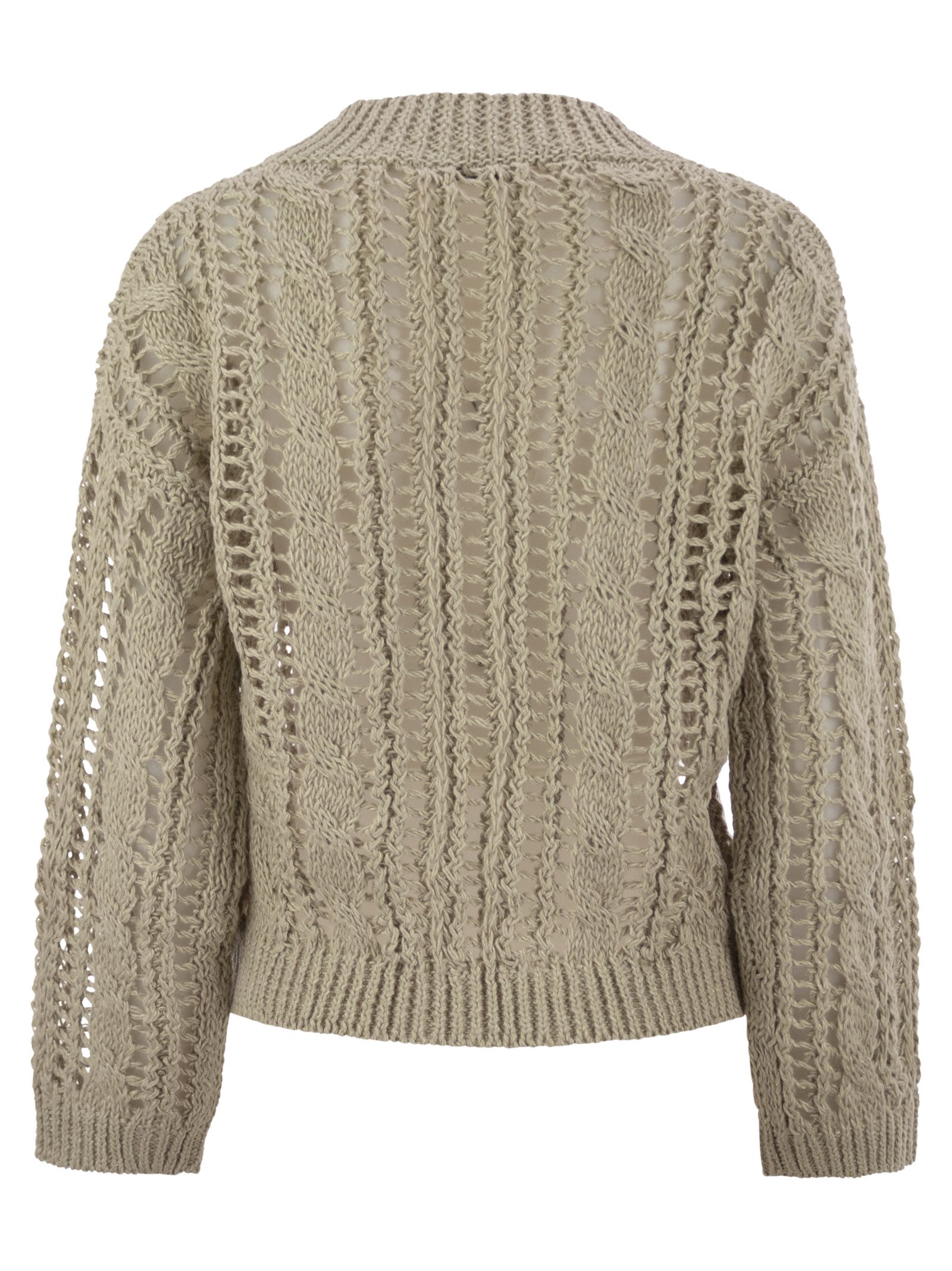 Brunello Cucinelli Women Cable &amp; Mesh Jute And Cotton Jersey