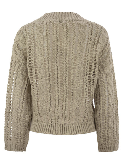 Brunello Cucinelli Women Cable &amp; Mesh Jute And Cotton Jersey