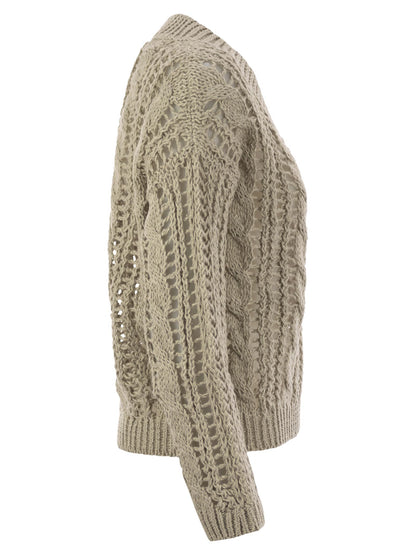 Brunello Cucinelli Women Cable &amp; Mesh Jute And Cotton Jersey by Luosophy